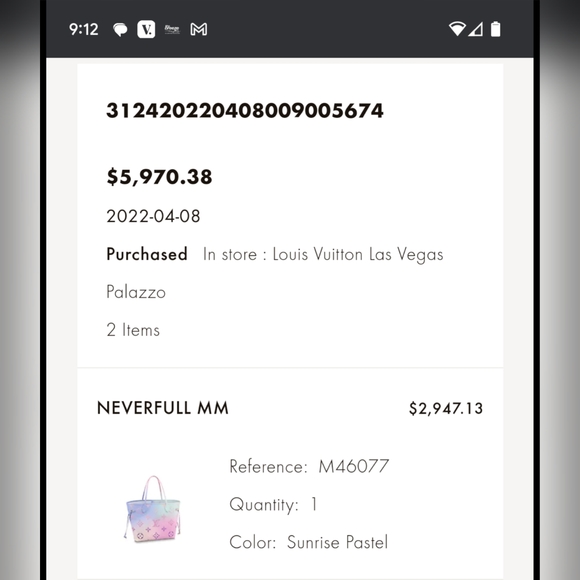 Louis Vuitton Monogram Spring In The City Neverfull MM/GM Pochette Sunrise Paste - Picture 9 of 10